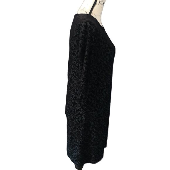 Adrienne vittadini black velvet & shear shift dress XS - Picture 5 of 9